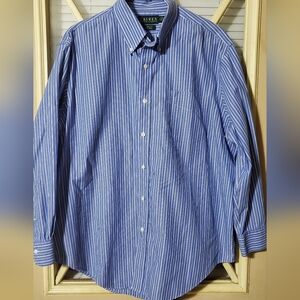 Lauren Ralph Lauren Men's Blue Striped Button Down Shirt
